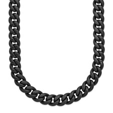 Image of Chisel Stainless Steel Polished Black IP-plated 8mm 24 inch Curb Link Necklace