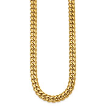 Chisel Stainless Steel Polished Yellow IP-plated 20 inch Curb Link Necklace — alternate view