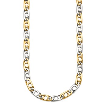 Chisel Stainless Steel Polished Yellow IP-plated 6mm 24 inch Anchor Chain Necklace — alternate view