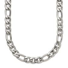 Image of Chisel Stainless Steel Polished 8mm 20 inch Figaro Chain