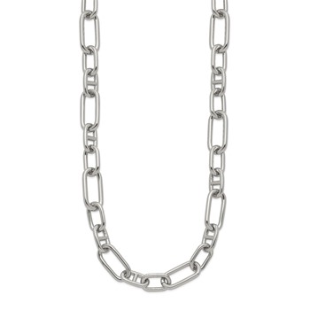 Chisel Stainless Steel Polished 9mm 16 inch Plus 2 inch Extension Open Link Necklace — alternate view