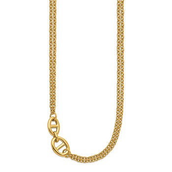 Chisel Stainless Steel Polished Yellow IP-plated Two-Strand 16 inch Plus a 2 inch Extension Necklace — alternate view