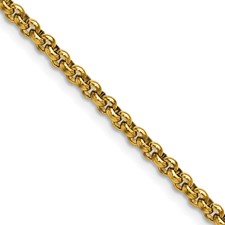 Image of Chisel Stainless Steel Polished Yellow IP-plated 3mm 24 inch Rolo Chain