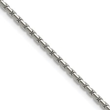 Image of Chisel Stainless Steel Polished 1.7mm 18 inch Elongated Box Chain