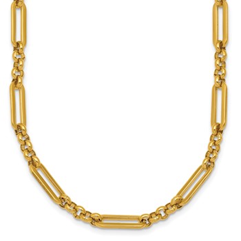 Chisel Stainless Steel Polished Yellow IP-plated 4.5mm 21.5 inch Paperclip Link Necklace