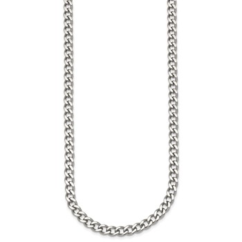 Chisel Stainless Steel Polished 5.25mm 17.5 inch Curb Chain Necklace — alternate view