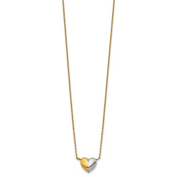 Chisel Stainless Steel Polished Yellow IP Magnetic Heart 18 inch with 2 inch Extension Necklace — alternate view
