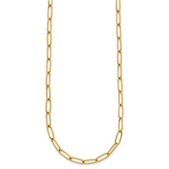 Chisel Stainless Steel Polished Yellow IP-plated 4.25mm 20 inch Paperclip Link Necklace — alternate view