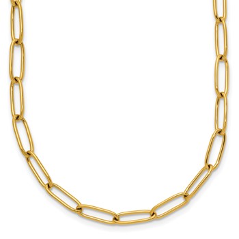 Chisel Stainless Steel Polished Yellow IP-plated 4.25mm 20 inch Paperclip Link Necklace