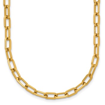 Chisel Stainless Steel Polished Yellow IP-plated 4.25mm 20 inch Paperclip Link Necklace