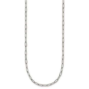 Chisel Stainless Steel Polished  3.25mm 19.75 inch Paperclip Link Necklace — alternate view