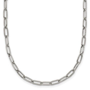 Chisel Stainless Steel Polished  3.25mm 19.75 inch Paperclip Link Necklace