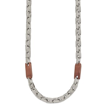Chisel Stainless Steel Polished Brown IP-plated 24 inch Necklace — alternate view