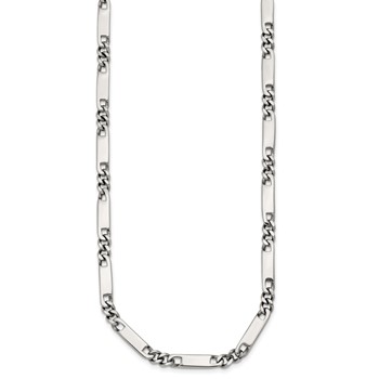 Chisel Stainless Steel Polished 4mm Fancy Link 24 inch Necklace — alternate view