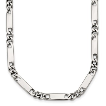 Chisel Stainless Steel Polished 4mm Fancy Link 24 inch Necklace