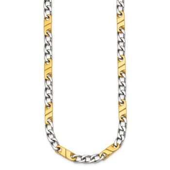 Chisel Stainless Steen Polished Yellow IP-plated Link 24 inch Necklace — alternate view