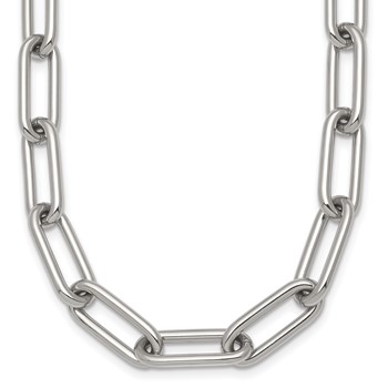 Chisel Stainless Steel Polished 8mm 18 inch Open Link Necklace