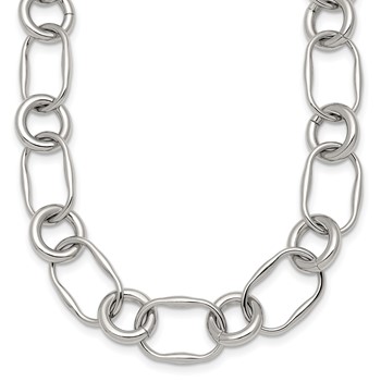 Chisel Stainless Steel Polished Fancy Link 17.5 inch Necklace