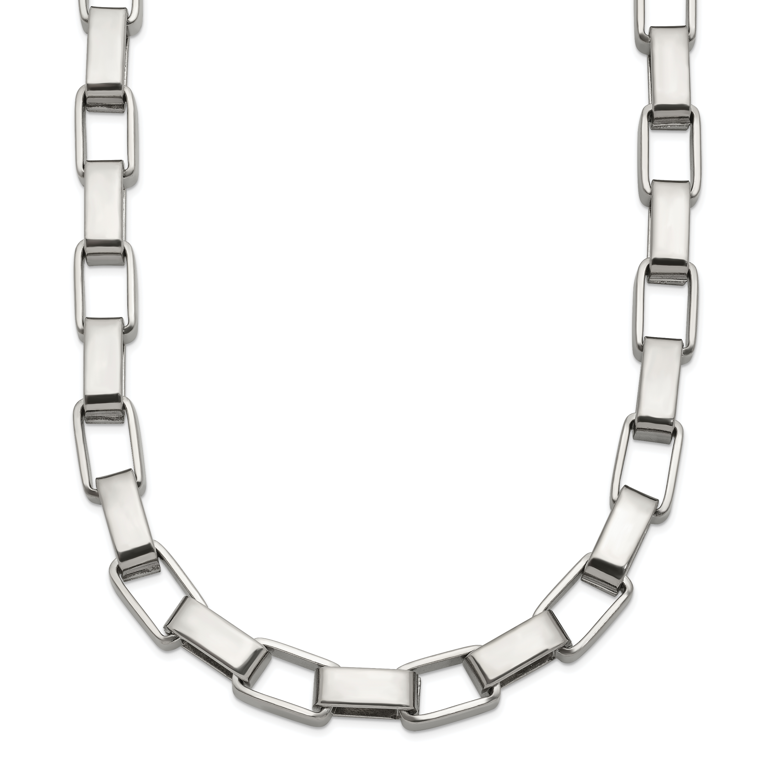 Chisel Stainless Steel Polished 22 inch Square Link Necklace