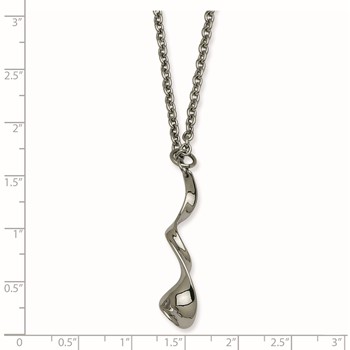 Stainless Steel Fancy Swirl with 2 inch ext Necklace — alternate view