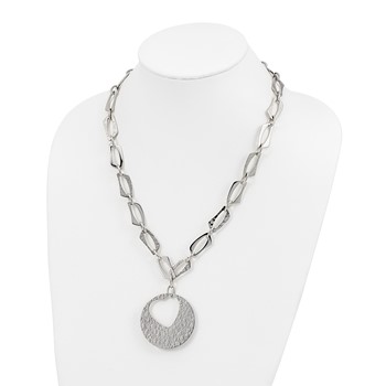 Stainless Steel Heart Cutout Pendant with 2 inch ext Necklace — alternate view