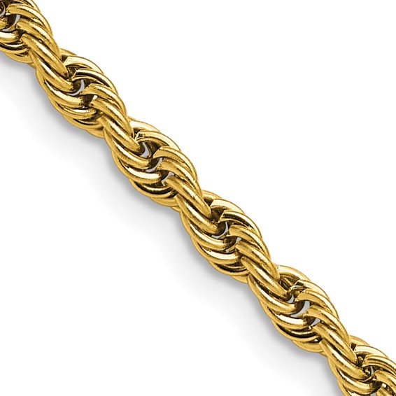 Stainless Steel Gold Plated Rope Chain Necklace 4mm Size 16" to  26" Unisex, Men