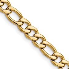 Image of Chisel Stainless Steel Polished Yellow IP-plated 6.75mm 24 inch Figaro Chain