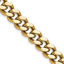 Image of Chisel Stainless Steel Polished Yellow IP-plated 9.5mm 22 inch Curb Chain