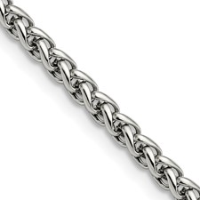Image of Chisel Stainless Steel Polished 4mm 18 inch Wheat Chain