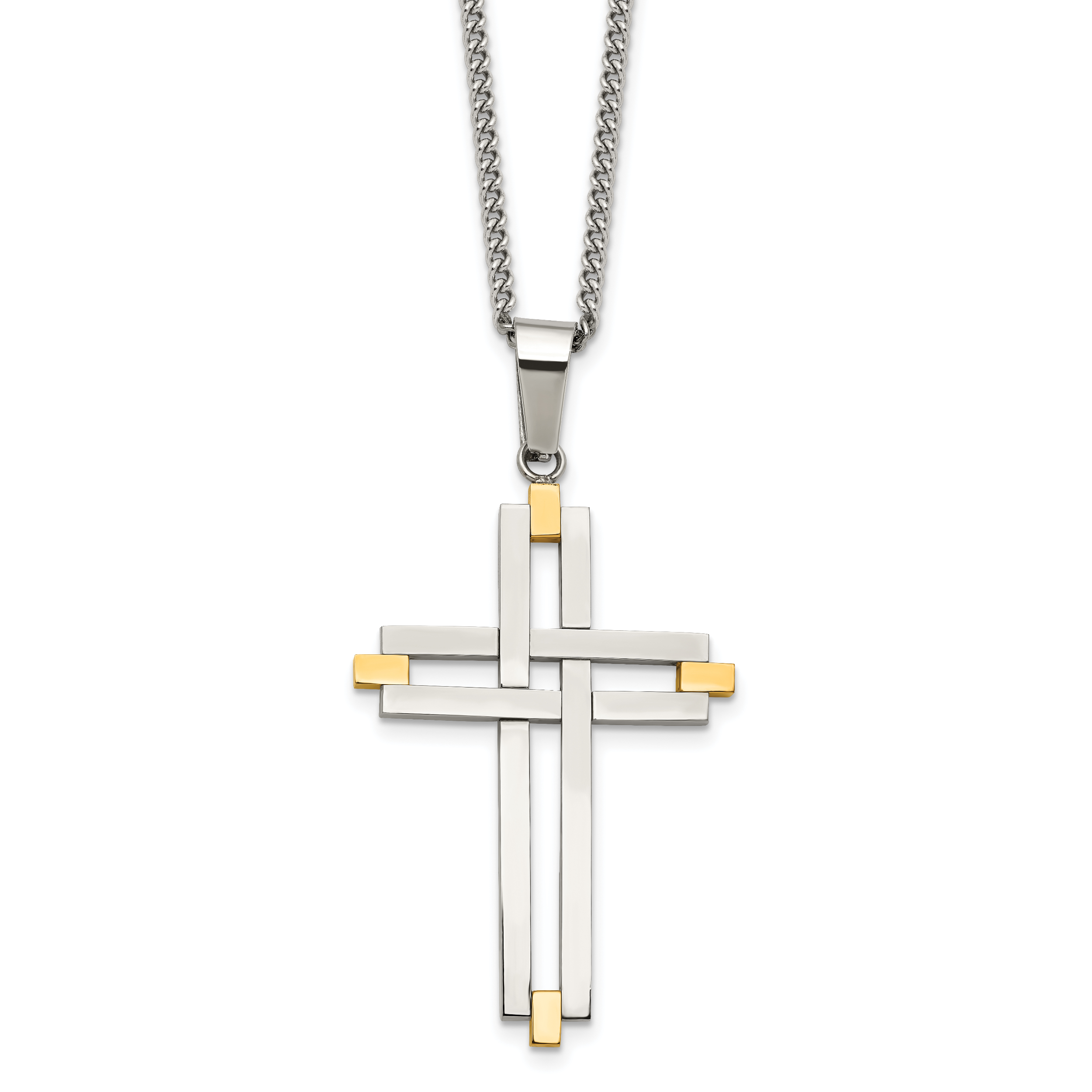 22 inch online gold cross necklace