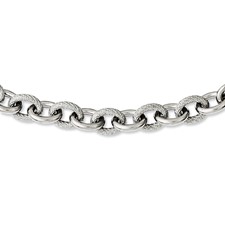 Image of Stainless Steel Textured & Polished 20in Necklace