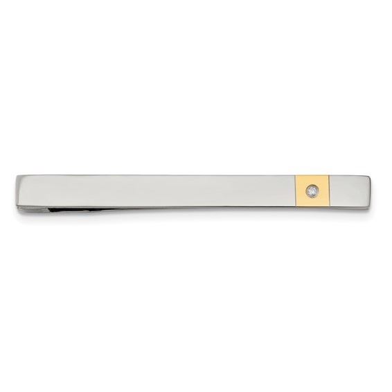 Stainless Steel Black IP-Plated Tie Bar Clip - Engravable