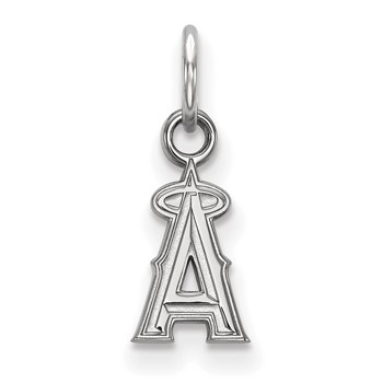 10k White Gold Major League Baseball LogoArt Los Angeles Angels Letter A Extra Small Pendant