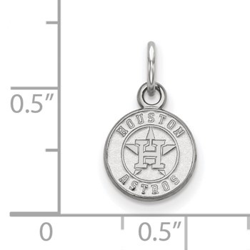 14k White Gold Major League Baseball LogoArt Houston Astros Circle Extra Small Pendant — alternate view