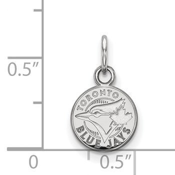 14k White Gold Major League Baseball LogoArt Toronto Blue Jays Extra Small Disc Pendant — alternate view