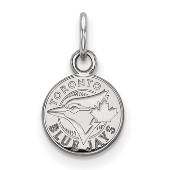 14k White Gold Major League Baseball LogoArt Toronto Blue Jays Extra Small Disc Pendant