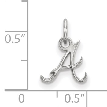 14k White Gold Major League Baseball LogoArt Atlanta Braves Letter A Extra Small Pendant — alternate view
