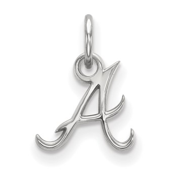 14k White Gold Major League Baseball LogoArt Atlanta Braves Letter A Extra Small Pendant