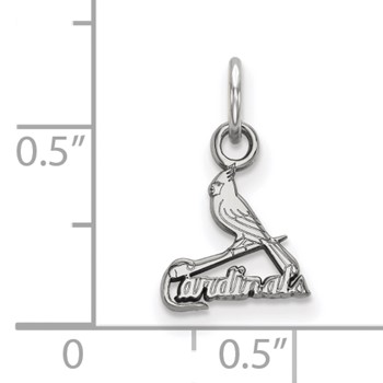 14k White Gold Major League Baseball LogoArt St. Louis Cardinals Bird/Bat Extra Small Pendant — alternate view