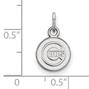 14k White Gold Major League Baseball LogoArt Chicago Cubs Extra Small Pendant — alternate view