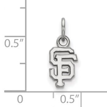 14k White Gold Major League Baseball LogoArt San Francisco Giants S-F Extra Small Pendant — alternate view
