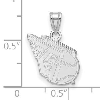 14k White Gold Major League Baseball LogoArt Cleveland Guardians Logo Small Pendant — alternate view