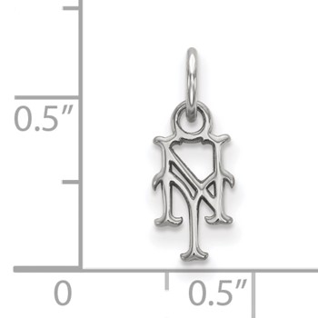 14k White Gold Major League Baseball LogoArt New York Mets N-Y Extra Small Pendant — alternate view