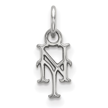 14k White Gold Major League Baseball LogoArt New York Mets N-Y Extra Small Pendant