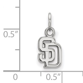 10k White Gold Major League Baseball LogoArt San Diego Padres Letters S-D Extra Small Pendant — alternate view