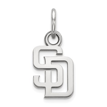 10k White Gold Major League Baseball LogoArt San Diego Padres Letters S-D Extra Small Pendant