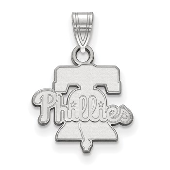 10k White Gold Major League Baseball LogoArt Philadelphia Phillies Liberty Bell Small Pendant
