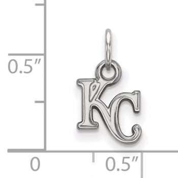 10k White Gold Major League Baseball LogoArt Kansas City Royals Letters K-C Pendant — alternate view