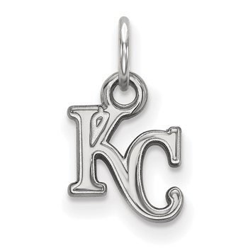 10k White Gold Major League Baseball LogoArt Kansas City Royals Letters K-C Pendant