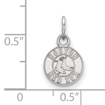 14k White Gold Major League Baseball LogoArt Boston Red Sox Extra Small Pendant — alternate view